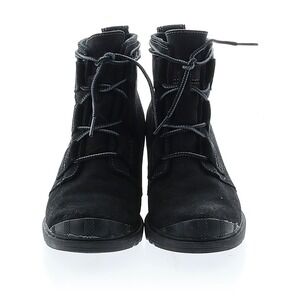 Sorel Black Suede Ankle Boots Womens 6 Wedge Heel Lace Up Booties